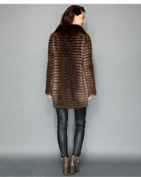 The Fur Vault Portrait Collar Mink Beaver Fur Coat