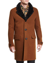 Brown Fur Collar Coat