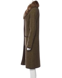 Loro Piana Fur Trimmed Cashmere Coat