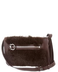 Salvatore Ferragamo Fur Trimmed Crossbody Bag
