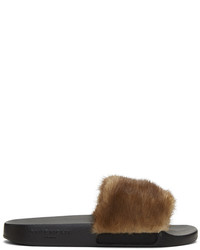 Givenchy Brown Mink Fur Slides