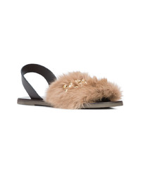 Fabio Rusconi Gem And Fur Embellished Sandals