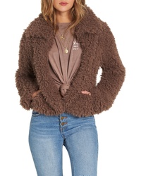 Billabong Fur Keeps Faux Fur Crop Jacket