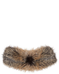 Brock Collection Grey And Brown Fur Scarf