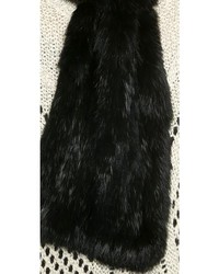 Adrienne Landau Knit Fur Hooded Scarf