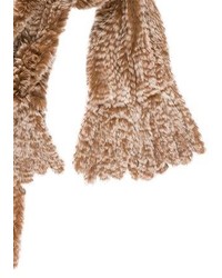 Knit Rabbit Fur Stole
