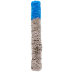 Adrienne Landau Two Tone Knit Fox Fur Scarf
