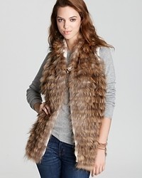 Adrienne Landau Asiatic Raccoon Fur Tape Vest