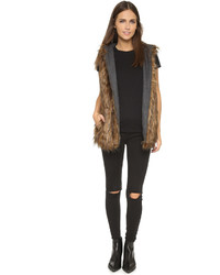 6 Shore Road By Pooja Hopi Reversible Faux Fur Vest