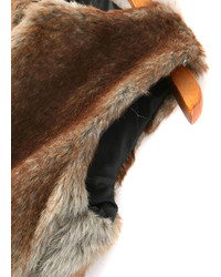 Choies Brown Faux Fur Waistcoat