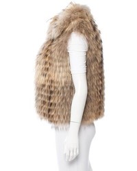 Adrienne Landau Collared Fur Vest