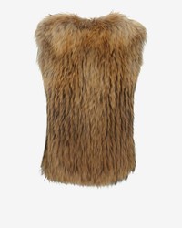 Yves Salomon Collarless Raccoon Fur Vest