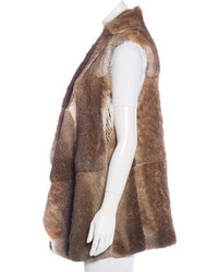Sofia Cashmere Draped Fur Vest