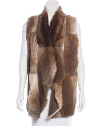 Sofia Cashmere Draped Fur Vest