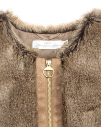 H&M Faux Fur Vest Brown