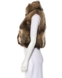 Adrienne Landau Fur Cropped Vest