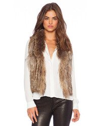 Jennifer Kate Short Rabbit Fur Gilet Vest