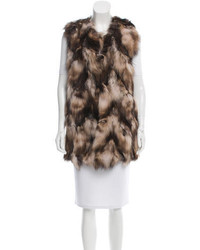Linda Richards Fox Fur Longline Vest
