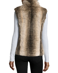Neiman Marcus Signature Faux Fur Vest Coyote Color