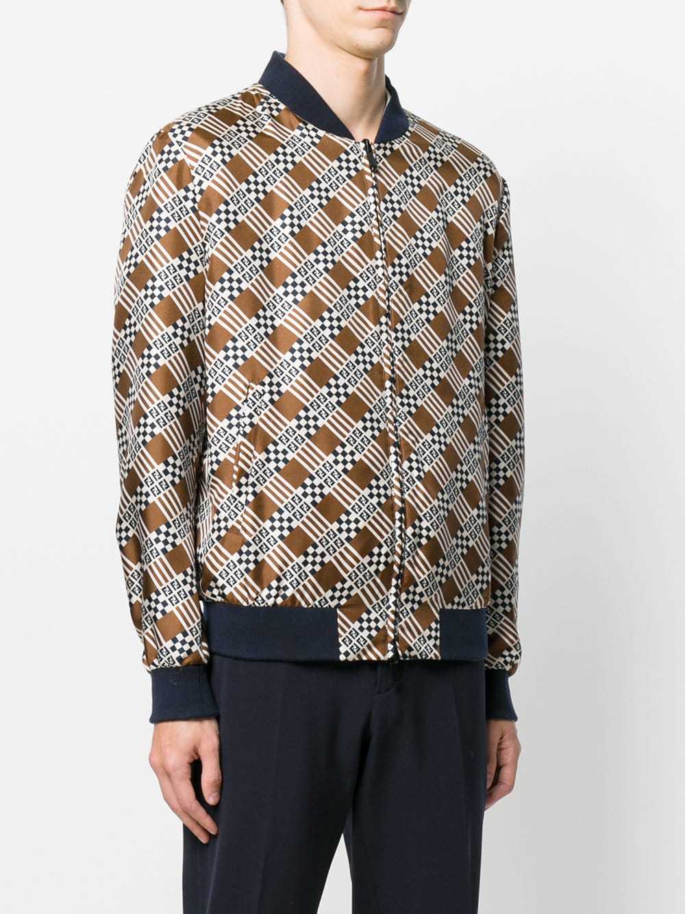 Men and Women Geometric Print Bomber Jacket