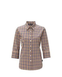 Brown Gingham Dress Shirts for Women | Lookastic