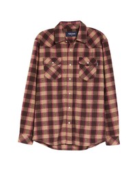 Noon Goons Calico Western Wool Blend Flannel Shirt In Brown At Nordstrom