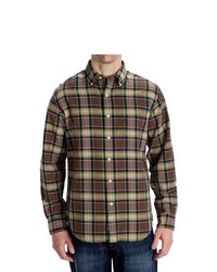 Options Country Twill Plaid Shirt Long Sleeve Brown