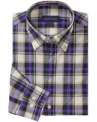 Scott Barber James Plainweave Fancy Check Sport Shirt Long Sleeve