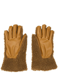 Stella McCartney Tan Faux Fur Gloves