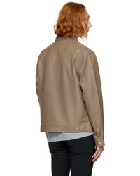 Theory Brown Rhett Leather Jacket