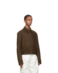 Lemaire Brown Wool Zipped Jacket