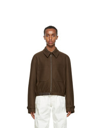 Lemaire Brown Wool Zipped Jacket