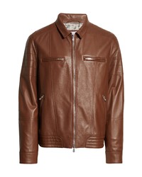 Brunello Cucinelli Lightweight Nappa Leather Pilot Jacket In Brown At Nordstrom