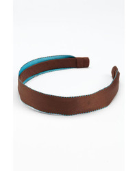 L. Erickson Satin Ribbon Headband Brown Turquoise
