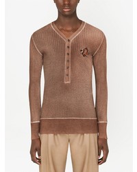 Dolce & Gabbana V Neck Long Sleeve T Shirt