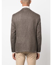 Canali Kei Double Breasted Herringbone Blazer