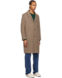 A.P.C. Brown Wool Herringbone Robin Coat