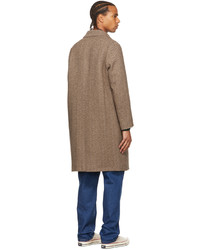 A.P.C. Brown Wool Herringbone Robin Coat