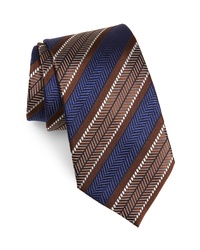 Ermenegildo Zegna Herringbone Stripe Silk Tie