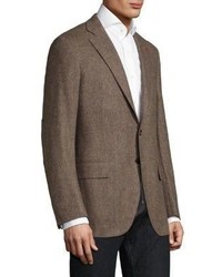 Isaia Regular Fit Herringbone Wool Sportcoat