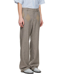 TheOpen Product Brown Diamond Patched Trousers