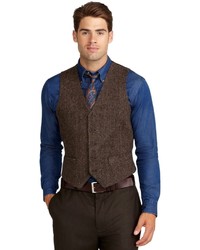 Brooks Brothers Harris Tweed Herringbone Vest, $198 | Brooks Brothers ...