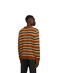 Cmmn Swdn Brown Mohair Striped Sigge Sweater