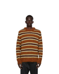 Cmmn Swdn Brown Mohair Striped Sigge Sweater