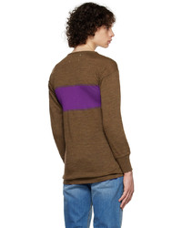 Maison Margiela Brown Purple Striped Sweater