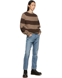 YMC Brown Taupe Lambswool Suedehead Sweater