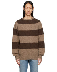 YMC Brown Taupe Lambswool Suedehead Sweater