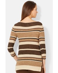 Lauren Ralph Lauren Stripe Cotton Blend Sweater