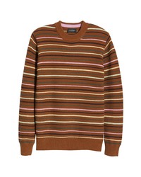 Scotch & Soda Stripe Organic Cotton Crewneck Sweater