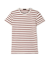 Brown Horizontal Striped Crew-neck T-shirt